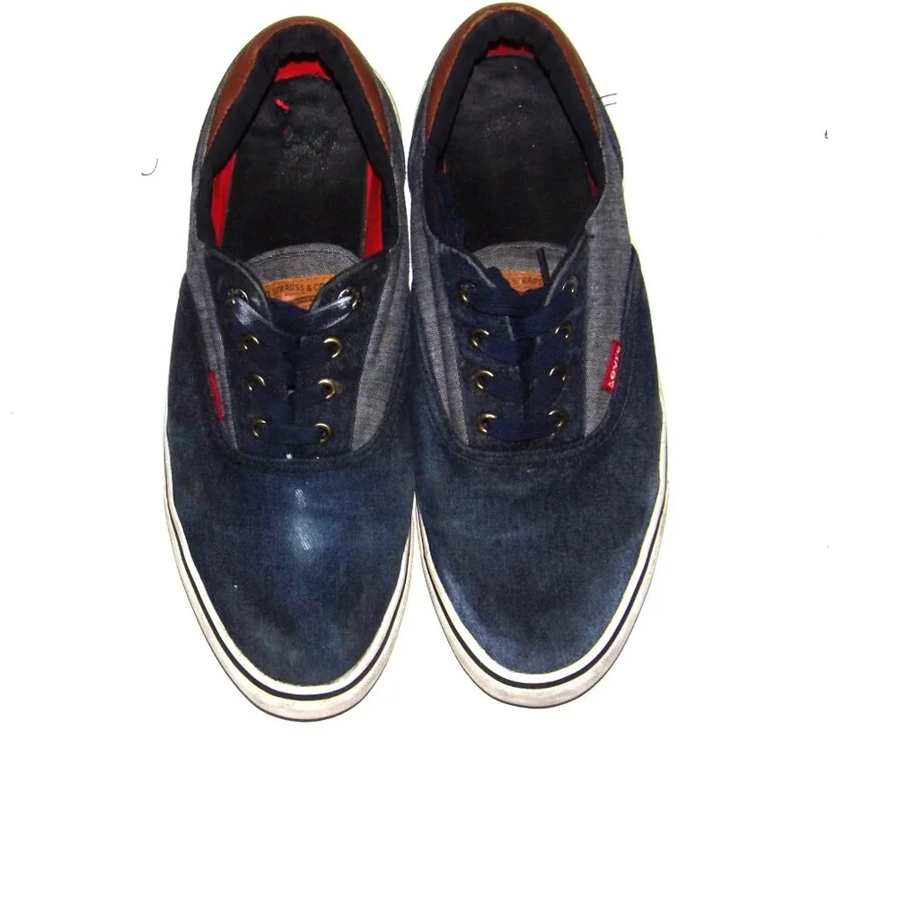 Levi's Blue Lace Up Canvas Sneakers Men Size 10